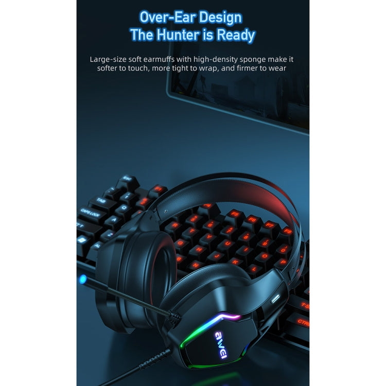 awei GM-1 USB + 3.5mm Ambient Light Gaming Headset with Microphone, GM-1
