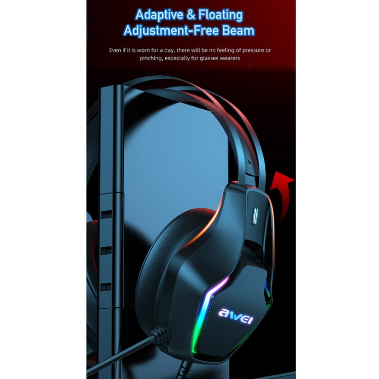 awei GM-1 USB + 3.5mm Ambient Light Gaming Headset with Microphone, GM-1