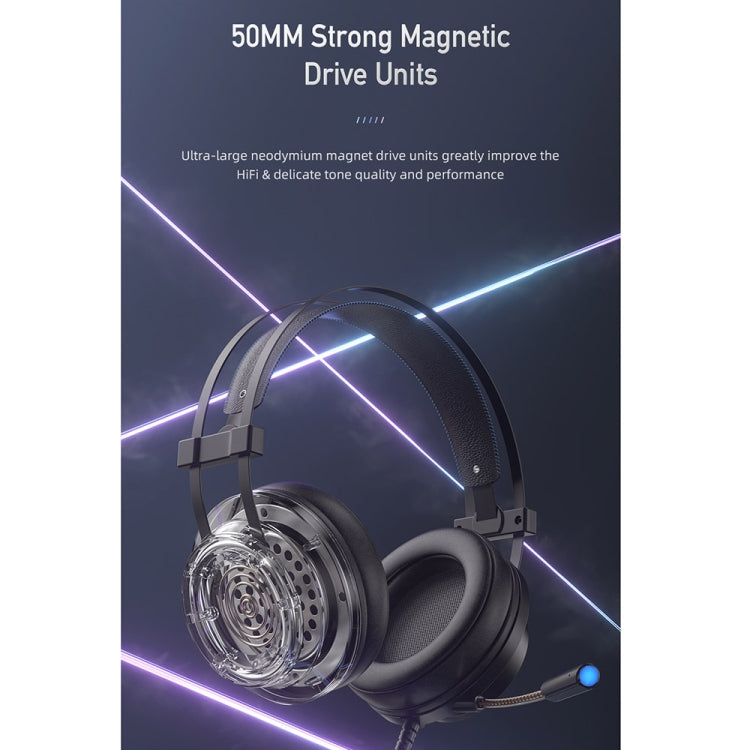 awei GM-2 USB + 3.5mm Ambient Light Gaming Wired Headset with Microphone, GM-2