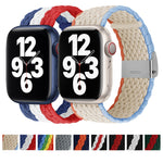 Vertical Texture Braided Watchband For Apple Watch Series, 7 41mm / 6&SE&5&4 40mm / 3&2&1 38mm, 7 45mm / 6&SE&5&4 44mm / 3&2&1 42mm