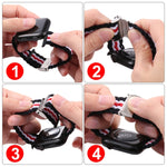 Vertical Texture Braided Watchband For Apple Watch Series, 7 41mm / 6&SE&5&4 40mm / 3&2&1 38mm, 7 45mm / 6&SE&5&4 44mm / 3&2&1 42mm