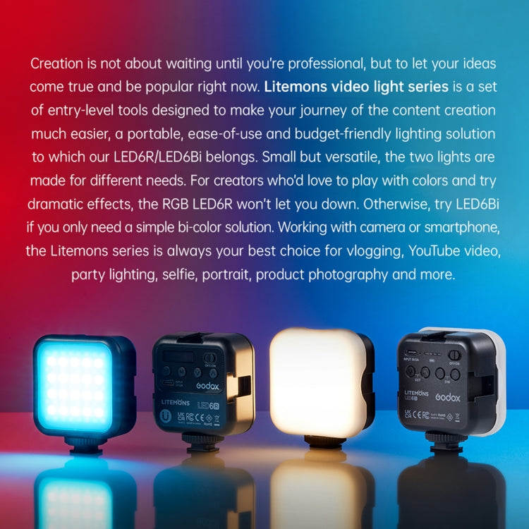 Godox LED-6BI LED Video Shoot Light, LED-6BI