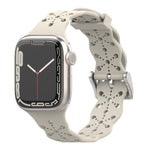 Lace Silicone Watchband For Apple Watch Series, 7 41mm / 6&SE&5&4 40mm / 3&2&1 38mm, 7 45mm / 6&SE&5&4 44mm / 3&2&1 42mm