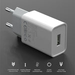 شاحن سفر IVON AD-33 2 في 1 بمنفذ USB واحد 2.1A + كابل بيانات USB إلى USB-C / Type-C بطول 1 متر، قابس الاتحاد الأوروبي، قابس الولايات المتحدة