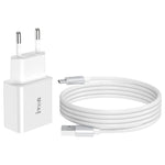 شاحن سفر IVON AD-35 2 في 1 بمنفذ USB QC3.0 بقوة 18 واط + كابل بيانات USB إلى Micro USB بطول 1 متر، قابس الاتحاد الأوروبي، قابس الولايات المتحدة