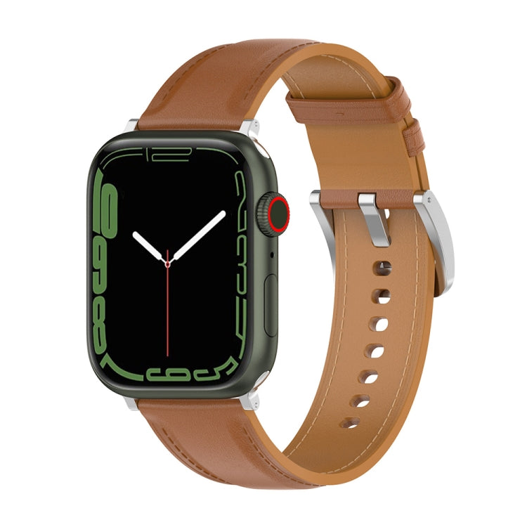 Genuine Leather Watchband, Size: Free Size For Apple Watch Series 7 45mm / 6&SE&5&4 44mm / 3&2&1 42mm, Size: Free Size For Apple Watch Ultra 49mm / Series 8&7 45mm / SE 2&6&SE&5&4 44mm / 3&2&1 42mm