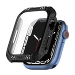 Rhombus Belt Drill + Tempered Film Integrated Case, For Apple Watch Series 9 / 8 / 7 41mm, For Apple Watch Series 9 / 8 / 7 45mm