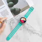Double Buckles Two-color Silicone Watchband, For Samsung Galaxy Watch4 40mm, For Samsung Galaxy Watch4 44mm