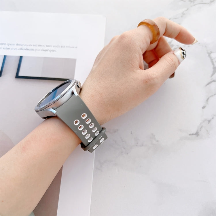 Double Buckles Two-color Silicone Watchband, For Samsung Galaxy Watch4 40mm, For Samsung Galaxy Watch4 44mm