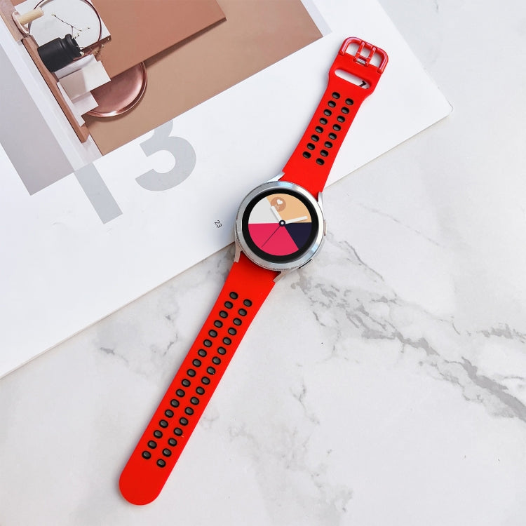 Double Buckles Two-color Silicone Watchband, For Samsung Galaxy Watch4 40mm, For Samsung Galaxy Watch4 44mm