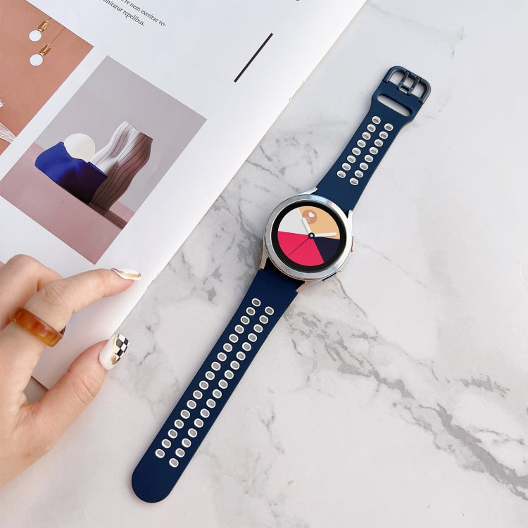 Double Buckles Two-color Silicone Watchband, For Samsung Galaxy Watch4 40mm, For Samsung Galaxy Watch4 44mm