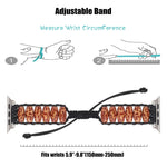 Wooden Bead Watchband For Apple Watch Series, 7 41mm / 6&SE&5&4 40mm / 3&2&1 38mm, 7 45mm / 6&SE&5&4 44mm / 3&2&1 42mm