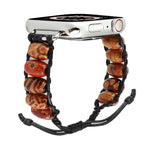 Wooden Bead Watchband For Apple Watch Series, 7 41mm / 6&SE&5&4 40mm / 3&2&1 38mm, 7 45mm / 6&SE&5&4 44mm / 3&2&1 42mm