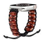 Wooden Bead Watchband For Apple Watch Series, 7 41mm / 6&SE&5&4 40mm / 3&2&1 38mm, 7 45mm / 6&SE&5&4 44mm / 3&2&1 42mm