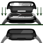 Electroplating Matte All-inclusive PC + Tempered Glass Watch Case, For Apple Watch Series 9 / 8 / 7 41mm, For Apple Watch Series 9 / 8 / 7 45mm