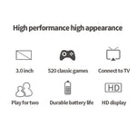 S8 3.0 inch Screen Classic Handheld Game Console Built-in 520 Games, S8 / Army Green, S8 / Black, S8 / Blue