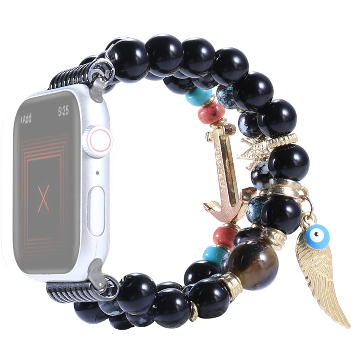 Beaded Crown Anchor Watchband For Apple Watch Series, 7 41mm / 6&SE&5&4 40mm / 3&2&1 38mm