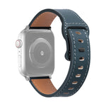 Butterfly Buckle Cowhide Leather Watchband For Apple Watch Series, 7 41mm / 6&SE&5&4 40mm / 3&2&1 38mm, 7 45mm / 6&SE&5&4 44mm / 3&2&1 42mm