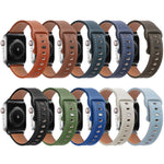 Butterfly Buckle Cowhide Leather Watchband For Apple Watch Series, 7 41mm / 6&SE&5&4 40mm / 3&2&1 38mm, 7 45mm / 6&SE&5&4 44mm / 3&2&1 42mm
