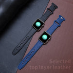 Butterfly Buckle Cowhide Leather Watchband For Apple Watch Series, 7 41mm / 6&SE&5&4 40mm / 3&2&1 38mm, 7 45mm / 6&SE&5&4 44mm / 3&2&1 42mm