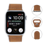 Crazy Horse Leather Butterfly Buckle Watchband For Apple Watch Series, 7 41mm / 6&SE&5&4 40mm / 3&2&1 38mm, 7 45mm / 6&SE&5&4 44mm / 3&2&1 42mm