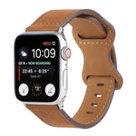 Crazy Horse Leather Butterfly Buckle Watchband For Apple Watch Series, 7 41mm / 6&SE&5&4 40mm / 3&2&1 38mm, 7 45mm / 6&SE&5&4 44mm / 3&2&1 42mm