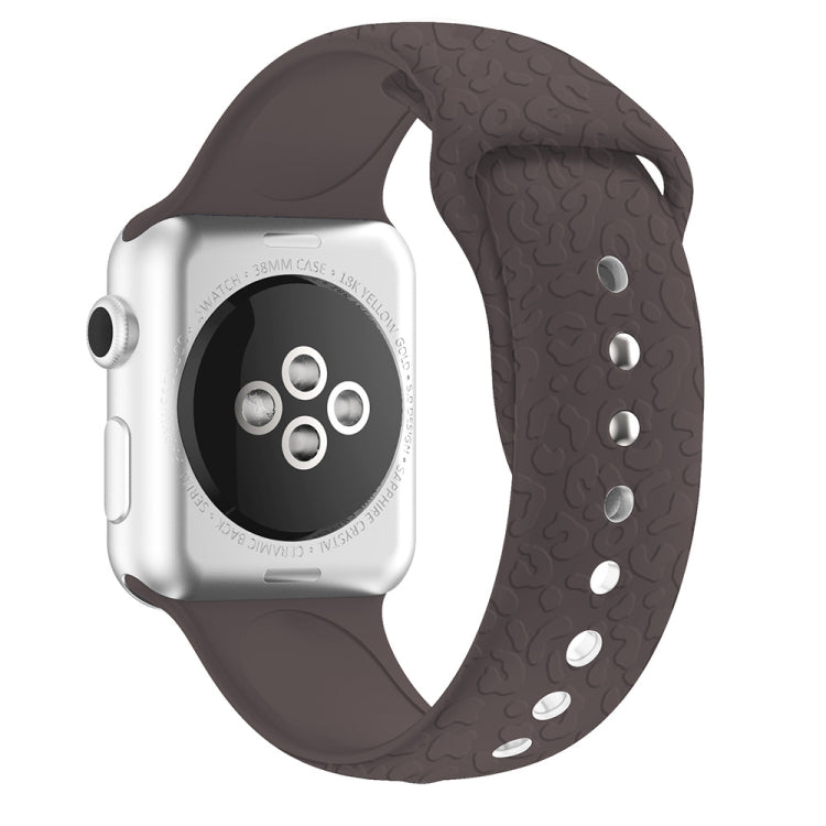 سوار ساعة من السيليكون بنقش نمط الفهد لسلسلة Apple Watch، 7 41مم / 6&SE&5&4 40مم / 3&2&1 38مم، 7 45مم / 6&SE&5&4 44مم / 3&2&1 42مم