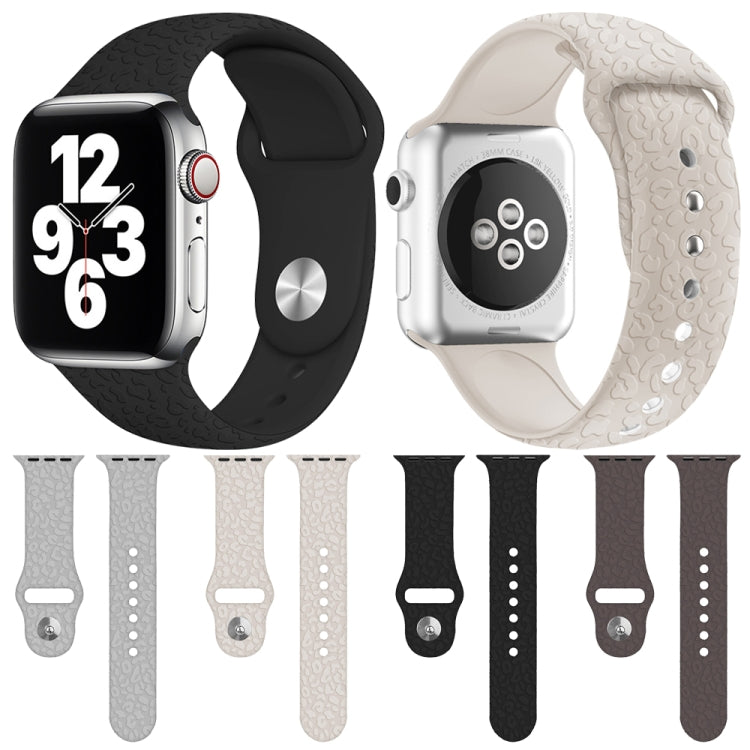 سوار ساعة من السيليكون بنقش نمط الفهد لسلسلة Apple Watch، 7 41مم / 6&SE&5&4 40مم / 3&2&1 38مم، 7 45مم / 6&SE&5&4 44مم / 3&2&1 42مم