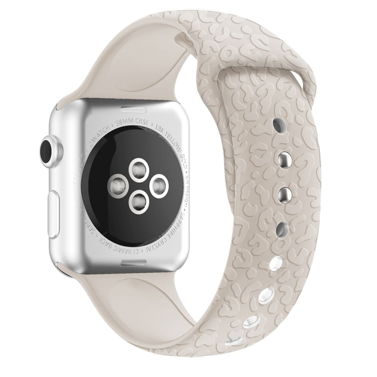 سوار ساعة من السيليكون بنقش نمط الفهد لسلسلة Apple Watch، 7 41مم / 6&SE&5&4 40مم / 3&2&1 38مم، 7 45مم / 6&SE&5&4 44مم / 3&2&1 42مم