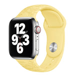 سوار ساعة من السيليكون بنقش فراشات وحب الزهور لسلسلة Apple Watch، 7 41مم / 6&SE&5&4 40مم / 3&2&1 38مم