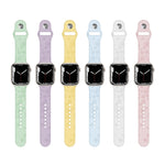 Four-leaf Clover Embossing Silicone Watchband For Apple Watch Series, 7 41mm / 6&SE&5&4 40mm / 3&2&1 38mm, 7 45mm / 6&SE&5&4 44mm / 3&2&1 42mm