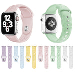Four-leaf Clover Embossing Silicone Watchband For Apple Watch Series, 7 41mm / 6&SE&5&4 40mm / 3&2&1 38mm, 7 45mm / 6&SE&5&4 44mm / 3&2&1 42mm