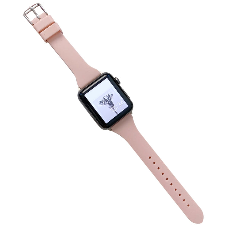 Small Waist Silicone Watchband For Apple Watch Series, 7 41mm / 6&SE&5&4 40mm / 3&2&1 38mm, 7 45mm / 6&SE&5&4 44mm / 3&2&1 42mm