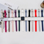 Small Waist Silicone Watchband For Apple Watch Series, 7 41mm / 6&SE&5&4 40mm / 3&2&1 38mm, 7 45mm / 6&SE&5&4 44mm / 3&2&1 42mm
