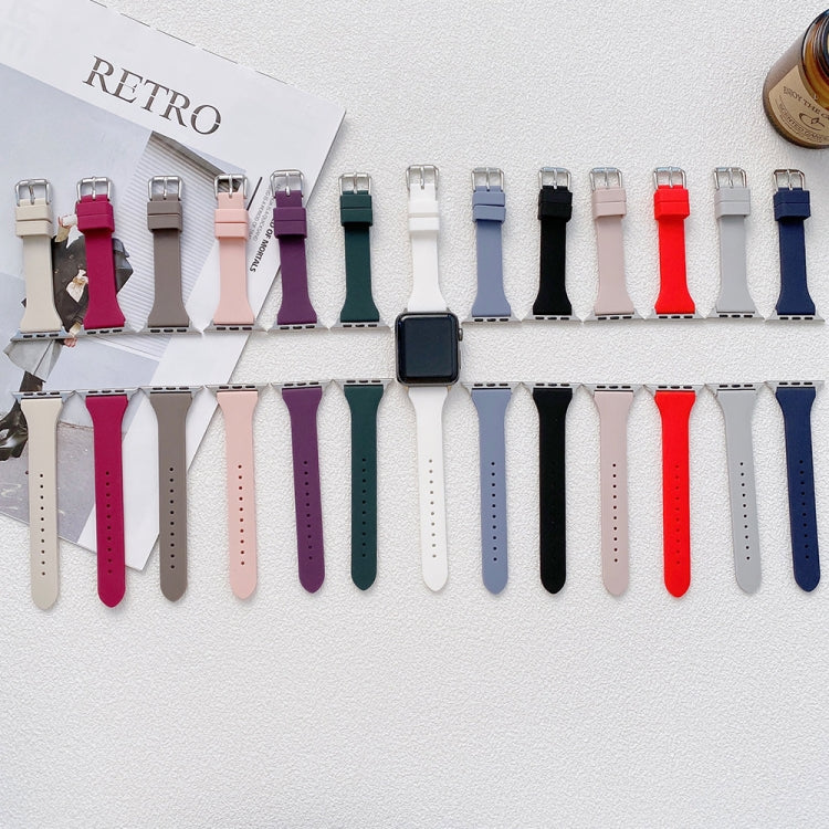 Small Waist Silicone Watchband For Apple Watch Series, 7 41mm / 6&SE&5&4 40mm / 3&2&1 38mm, 7 45mm / 6&SE&5&4 44mm / 3&2&1 42mm