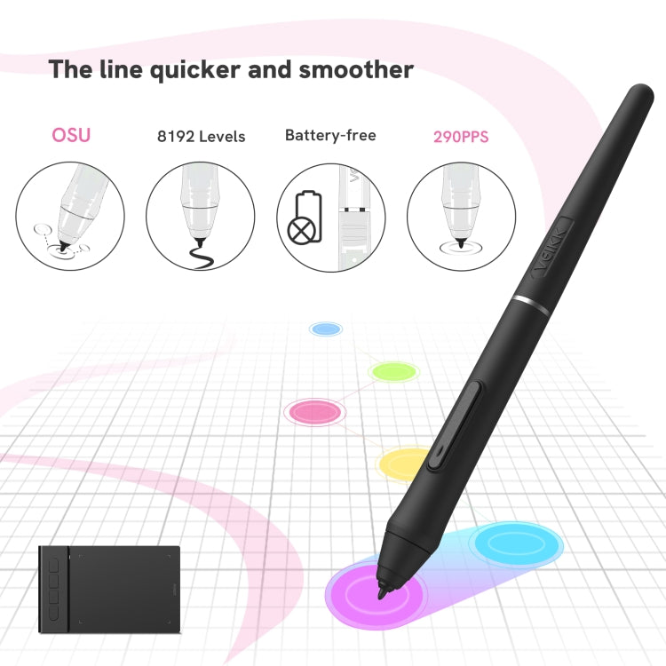 لوحة رسم رقمية VEIKK VK430 مقاس 4x3 بوصة مع حساسية ضغط 8192 مستوى