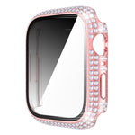 Diamond PC + Tempered Glass Watch Case For Apple Watch Series, 7 41mm, 7 45mm