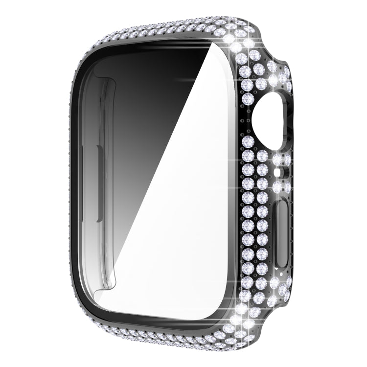 غطاء ساعة من PC الماسي + زجاج مقسى لسلسلة Apple Watch 7 41 مم، 7 45 مم