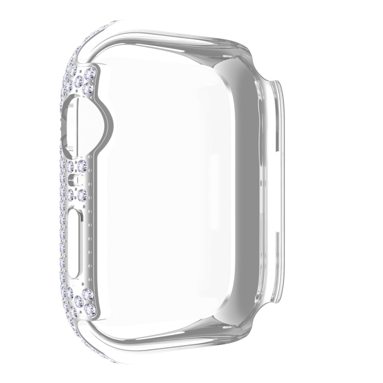 غطاء ساعة من PC الماسي + زجاج مقسى لسلسلة Apple Watch 7 41 مم، 7 45 مم
