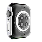 غطاء ساعة من PC الماسي + زجاج مقسى لسلسلة Apple Watch 7 41 مم، 7 45 مم