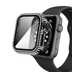 Diamond PC + Tempered Glass Watch Case For Apple Watch Series, 6&SE&5&4 40mm, 6&SE&5&4 44mm