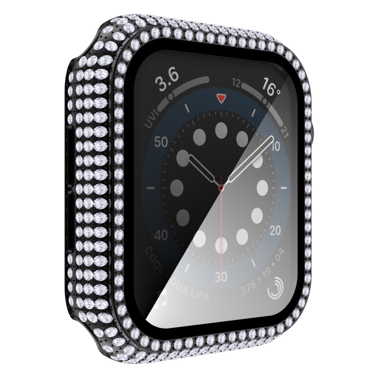 غطاء ساعة من PC الماسي + زجاج مقسى لسلسلة Apple Watch 6 و SE و 5 و 4 40 مم، 6 و SE و 5 و 4 44 مم