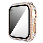 غطاء ساعة من PC الماسي + زجاج مقسى لسلسلة Apple Watch 6 و SE و 5 و 4 40 مم، 6 و SE و 5 و 4 44 مم