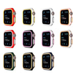 غطاء ساعة من PC مطلي بالكهرباء ذو لونين لسلسلة Apple Watch 6 و SE و 5 و 4 40 مم، 6 و SE و 5 و 4 44 مم