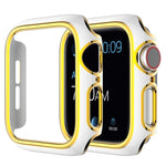 غطاء ساعة من PC مطلي بالكهرباء ذو لونين لسلسلة Apple Watch 6 و SE و 5 و 4 40 مم، 6 و SE و 5 و 4 44 مم