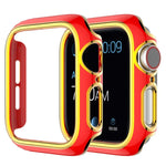 غطاء ساعة من PC مطلي بالكهرباء ذو لونين لسلسلة Apple Watch 6 و SE و 5 و 4 40 مم، 6 و SE و 5 و 4 44 مم