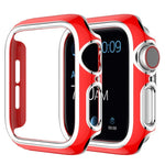 غطاء ساعة من PC مطلي بالكهرباء ذو لونين لسلسلة Apple Watch 6 و SE و 5 و 4 40 مم، 6 و SE و 5 و 4 44 مم