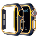 غطاء ساعة من PC مطلي بالكهرباء ذو لونين لسلسلة Apple Watch 6 و SE و 5 و 4 40 مم، 6 و SE و 5 و 4 44 مم