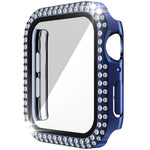 Double-Row Diamond PC+Tempered Glass Watch Case For Apple Watch Series, 6&SE&5&4 40mm, 6&SE&5&4 44mm, 6&SE&5&4 40mm / 3&2&1 38mm