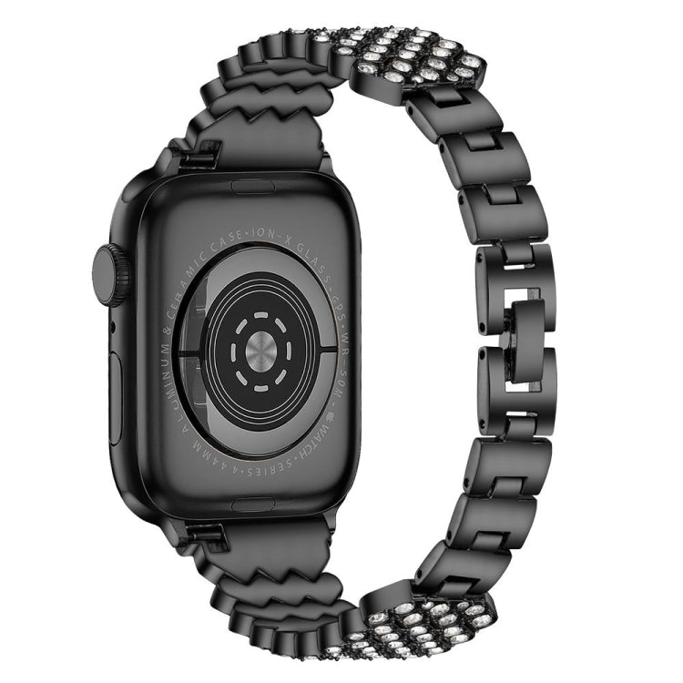 Heart Diamond Metal Watchband For Apple Watch Series, 7 41mm / 6&SE&5&4 40mm / 3&2&1 38mm, 7 45mm / 6&SE&5&4 44mm / 3&2&1 42mm